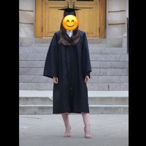 Black Grad Gown and Cap